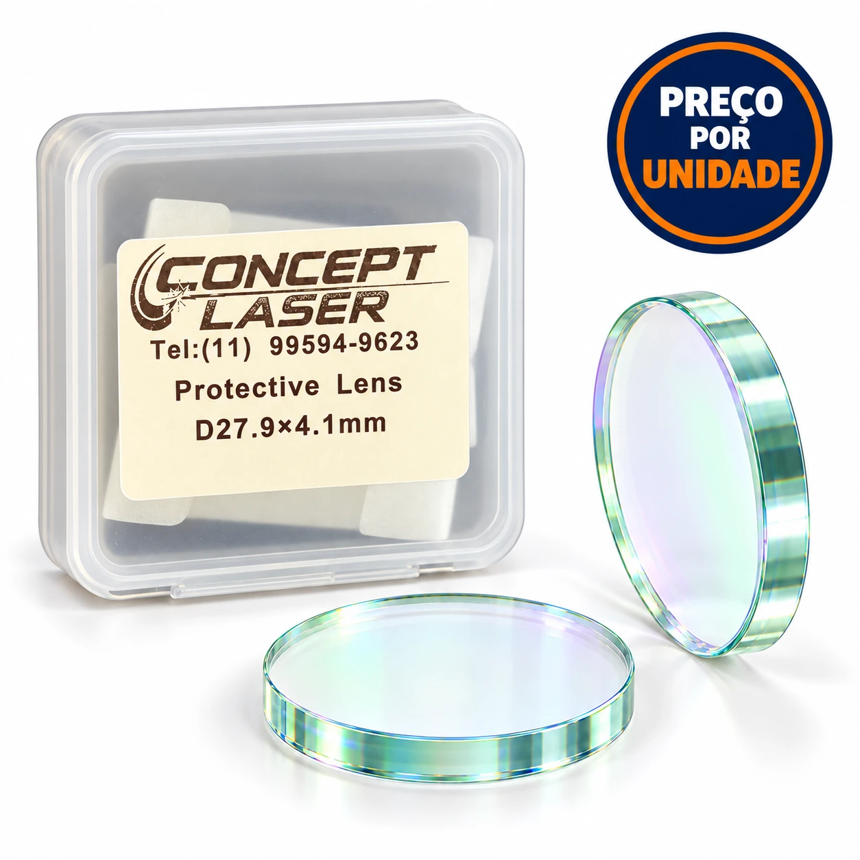 Lente de proteção Ø 27,9 × 4,1 mm